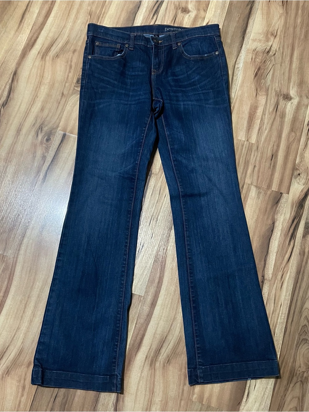 Y2K 2012 Gap 1969 Long & Lean Jeans Dark Wash Wide Cuff Stretch Bootcut Flare